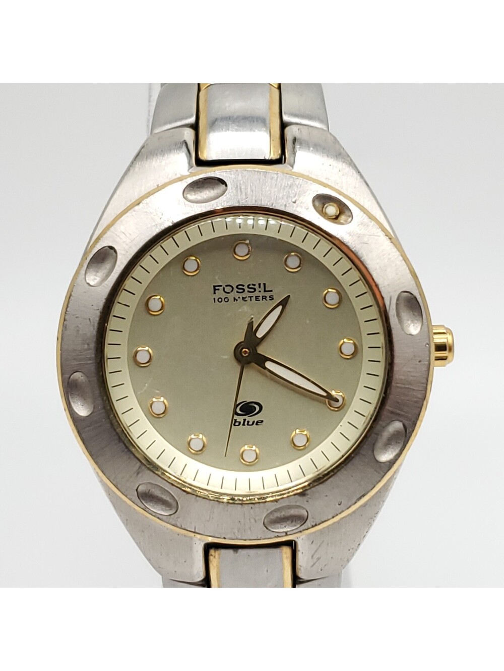 Fossil Blue Watch Women 29mm Two-Tone New Battery